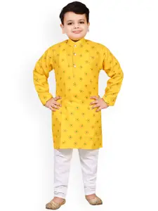 BAESD Boys Printed Regular Cotton Kurta With Pyjamas