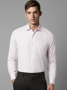 Louis Philippe Checked Spread Collar Pure Cotton Formal Shirt