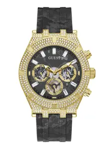 GUESS Men Printed Dial & Strap Continental Analogue Watch GW0418G2