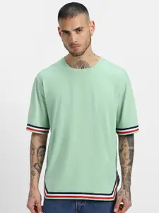 VEIRDO Round Neck Short Sleeves Pure Cotton T-shirt