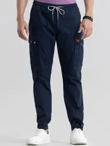 Snitch Men Smart Slim Fit Cotton Cargos Trousers