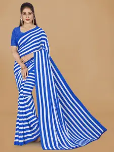 ANAND SAREES Striped Poly Georgette Saree