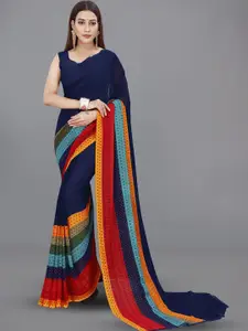 ANAND SAREES Striped Poly Georgette Saree