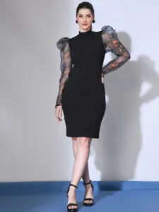 IUGA Puff Sleeves Sheath Dress