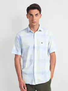 Arrow Sport Opaque Checked Pure Cotton Casual Shirt