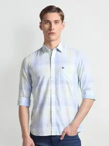 Arrow Sport Slim Fit Opaque Checked Cotton Casual Shirt