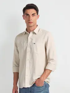 Arrow Sport Slim Fit Opaque Linen Casual Shirt