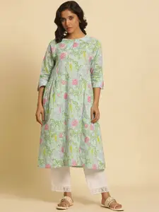 W Floral Printed Pure Cotton Kurta