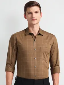 Arrow Spread Collar Slim Fit Windowpane Checked Formal Shirt