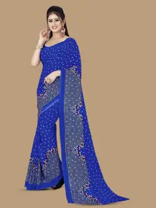 ANAND SAREES Bandhani Poly Georgette Heavy Work Saree