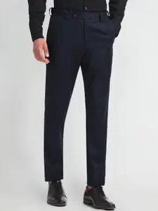Arrow Men Checked Mid-Rise Smart Slim Fit Formal Trousers