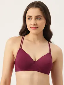 Leading Lady Solid Lightly Padded Bra with Criss Cross Backstyle