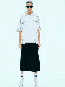 H&M Women Twill Tailored Maxi Skirt