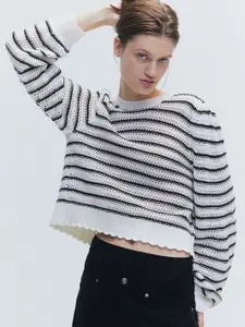 H&M Acrylic Hole-Knit Open-Backed Jumper
