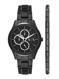 Armani Exchange Men Stainless Steel Bracelet Style Straps Analogue Watch AX7154SET