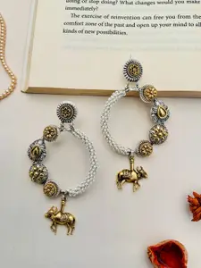 ABDESIGNS Gold-Plated Beaded Animal Shaped Drop Earrings