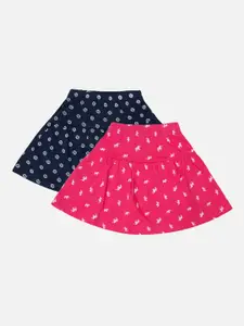 Bodycare Kids Infant Girls Pack Of 2 Printed A-Line Knee Length Skirts