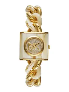 Michael Kors Women Embellished Dial & Bracelet Style Straps Analogue Watch MK4809