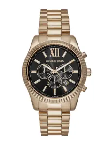 Michael Kors Men Textured Dial & Stainless Steel Straps Analogue Watch MK9155