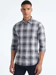 Flying Machine Slim Fit Tartan Checked Pure Cotton Casual Shirt