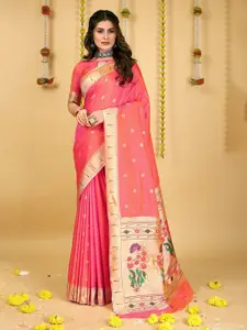 PATIALAPICKS Women Woven Design Pure Silk Sarees