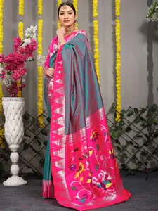 PATIALAPICKS Woven Design Zari Pure Silk Heavy Work Kanjeevaram Saree