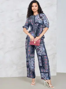 Styli Printed Top & Trousers Co-Ord