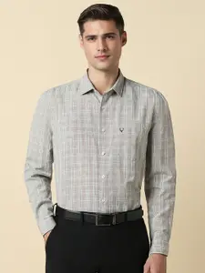 Allen Solly Slim Fit Checked Cotton Linen Formal Shirt