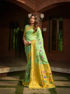 PATIALAPICKS Woven Design Zari Pure Silk Kanjeevaram Saree