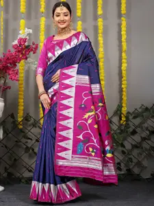 PATIALAPICKS Woven Design Zari Pure Silk Heavy Work Kanjeevaram Saree