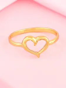 Estele Gold-Plated Heart-Shaped Finger Ring
