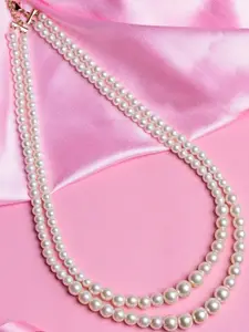 Estele Gold-Plated Pearls Beaded Layered Necklace