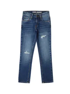 Pepe Jeans Boys Slim Fit Low Distress Light Fade Stretchable Jeans