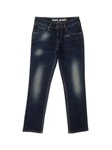 Pepe Jeans Boys Slim Fit Mildly Distressed Light Fade Stretchable Jeans