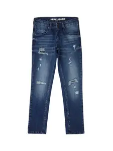 Pepe Jeans Boys Slim Fit Low Distress Light Fade Stretchable Jeans