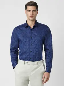 V Dot Slim Fit Abstract Printed Pure Cotton Party Shirt