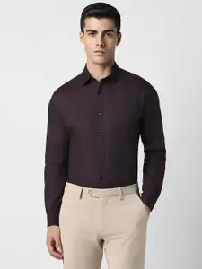 V Dot Slim Fit Self Design Pure Cotton Formal Shirt