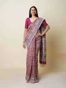 Unnati Silks Floral Silk Cotton Chanderi Saree