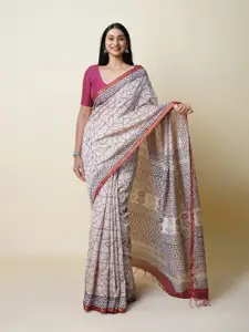 Unnati Silks Ethnic Motifs Zari Silk Cotton Handloom Chanderi Saree