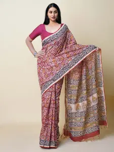 Unnati Silks Floral Silk Cotton Handloom Chanderi Saree