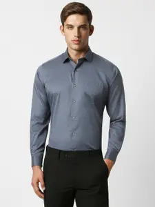 Van Heusen Textured Self Design Pure Cotton Formal Shirt