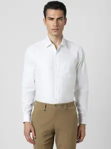 Van Heusen Textured Self Design Spread Collar Pure Cotton Party Shirt