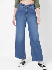 Kraus Jeans Women Wide Leg High-Rise Light Fade Jeans