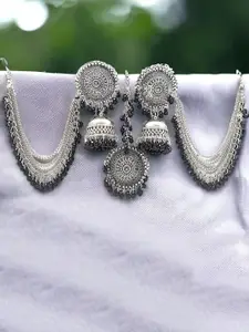 The Pari Silver-Plated Artificial Beads-Beaded Jhumkas