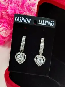 The Pari Silver-Plated American Diamond-Studded Drop Earrings