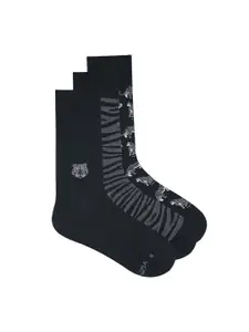 Balenzia Men Pack Of 3 Self-Designed Calf-Length Socks
