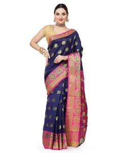 ISHQY Woven Design Zari Silk Cotton Banarasi Saree