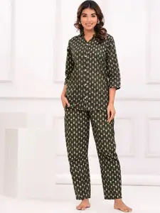 Ichaa Floral Printed Pure Cotton Night suit