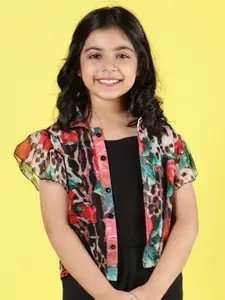 NEUDIS Girls Printed Shirt With Skirt