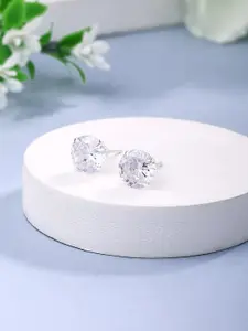 Yellow Chimes Silver-Plated Studs Earrings